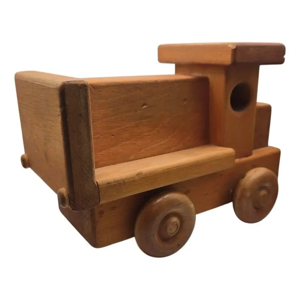 Wooden Train Engine Solid Maple Vintage Montessori